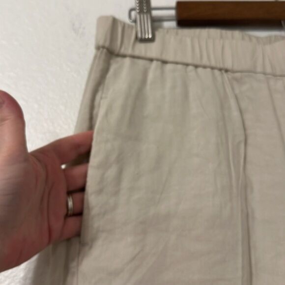 J Jill Linen Stretch Pullon Pants Womens Small Elastic Waist Beachy Vacation - Picture 3 of 13